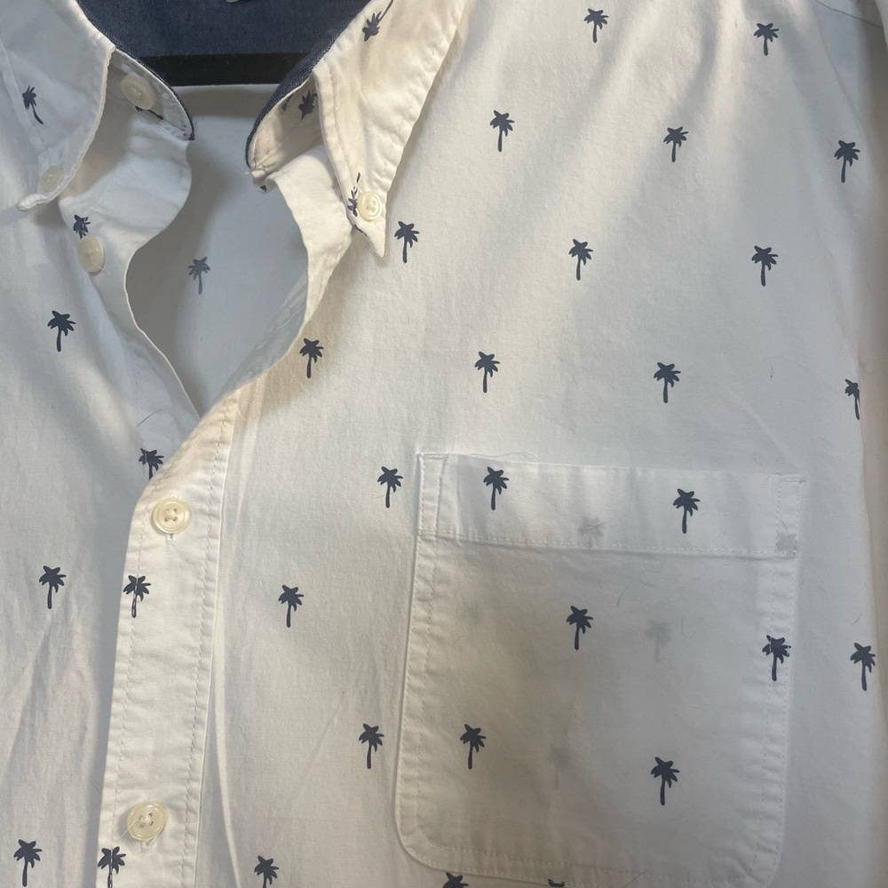 Jachs New York Poplin Stretch ButtonDown w/Navy Palm Trees XXL 2X - Picture 3 of 9